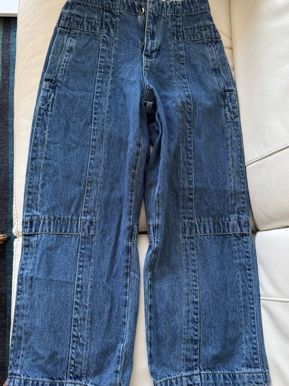 Anthropologie Utility Wide Leg Crop Jeans Size 25 Denim Blue